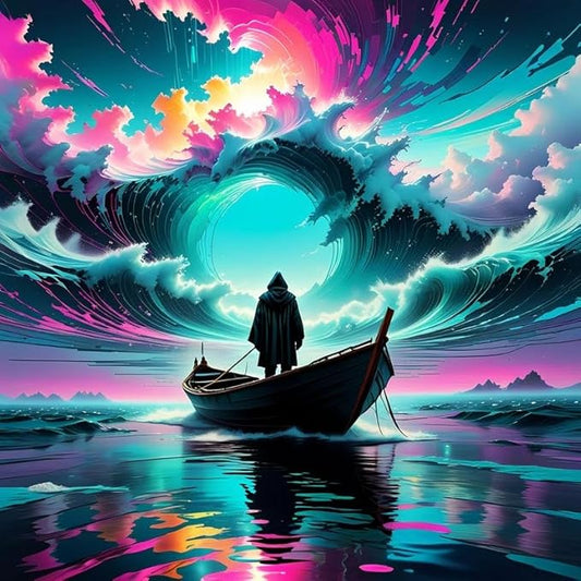 Surreal Ocean Wall Art, Framed Durable Print for Modern Home Décor, Office Living room & Bedroom- - Violet DTF Transfers