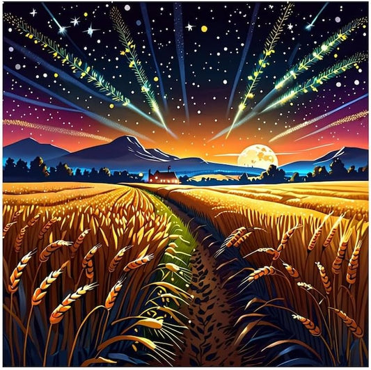 Countryside Landscape Art Print – Nature Wall Art for Living Room, Office & Home Décor - Violet DTF Transfers