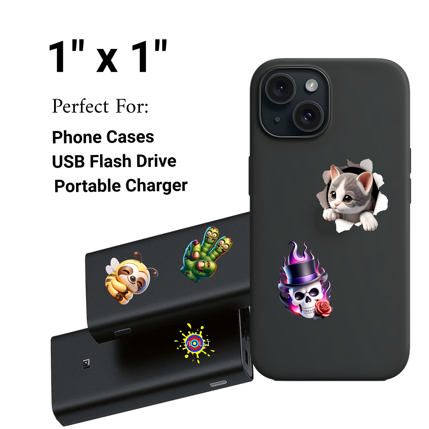 UV 3D DTF Stickers by Size