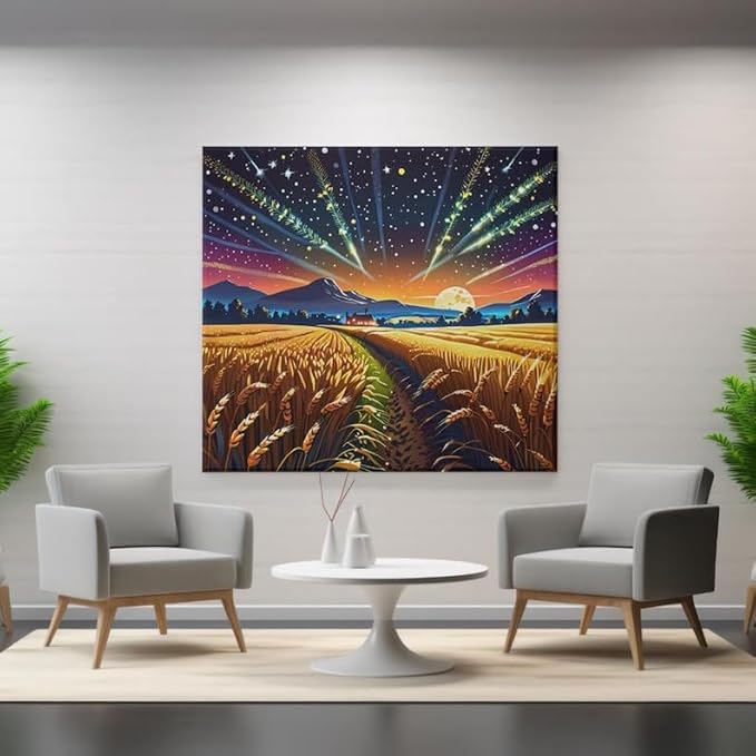 Countryside Landscape Art Print – Nature Wall Art for Living Room, Office & Home Décor - Violet DTF Transfers