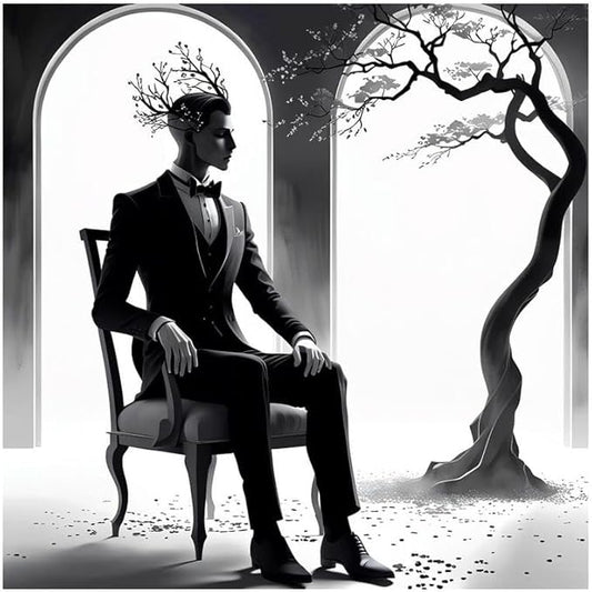 Elegant Monochrome Wall Art – Modern Minimalist Artwork for Home & Office - Violet DTF Transfers