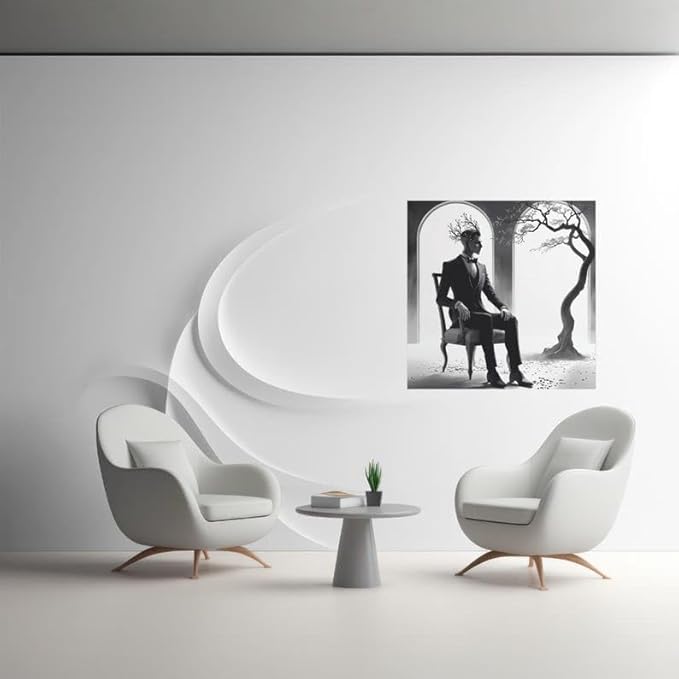 Elegant Monochrome Wall Art – Modern Minimalist Artwork for Home & Office - Violet DTF Transfers