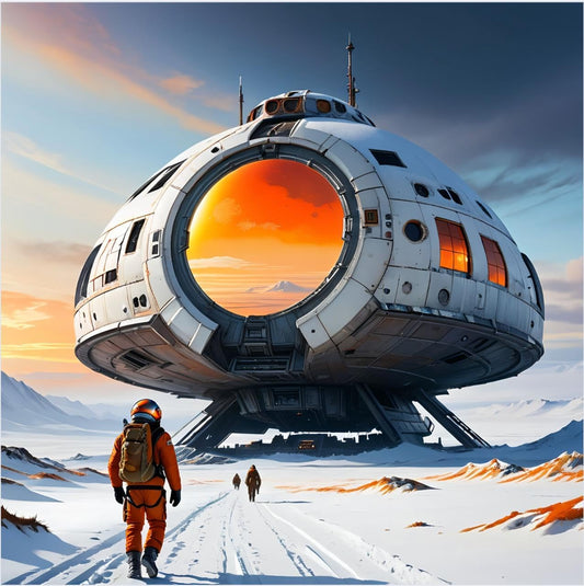 Futuristic Sci-Fi Poster with Frame – Wall Art for Bedroom, Office & Gaming Room - Violet DTF Transfers