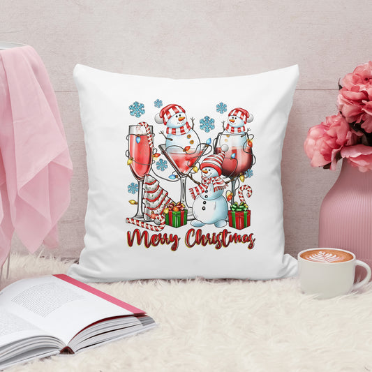 Snowman Christmas Cocktail Glasses Design – Festive Holiday Artwork 🍷⛄✨