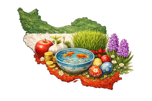 Nowruz Iran Map – Ready to Press DTF Transfer