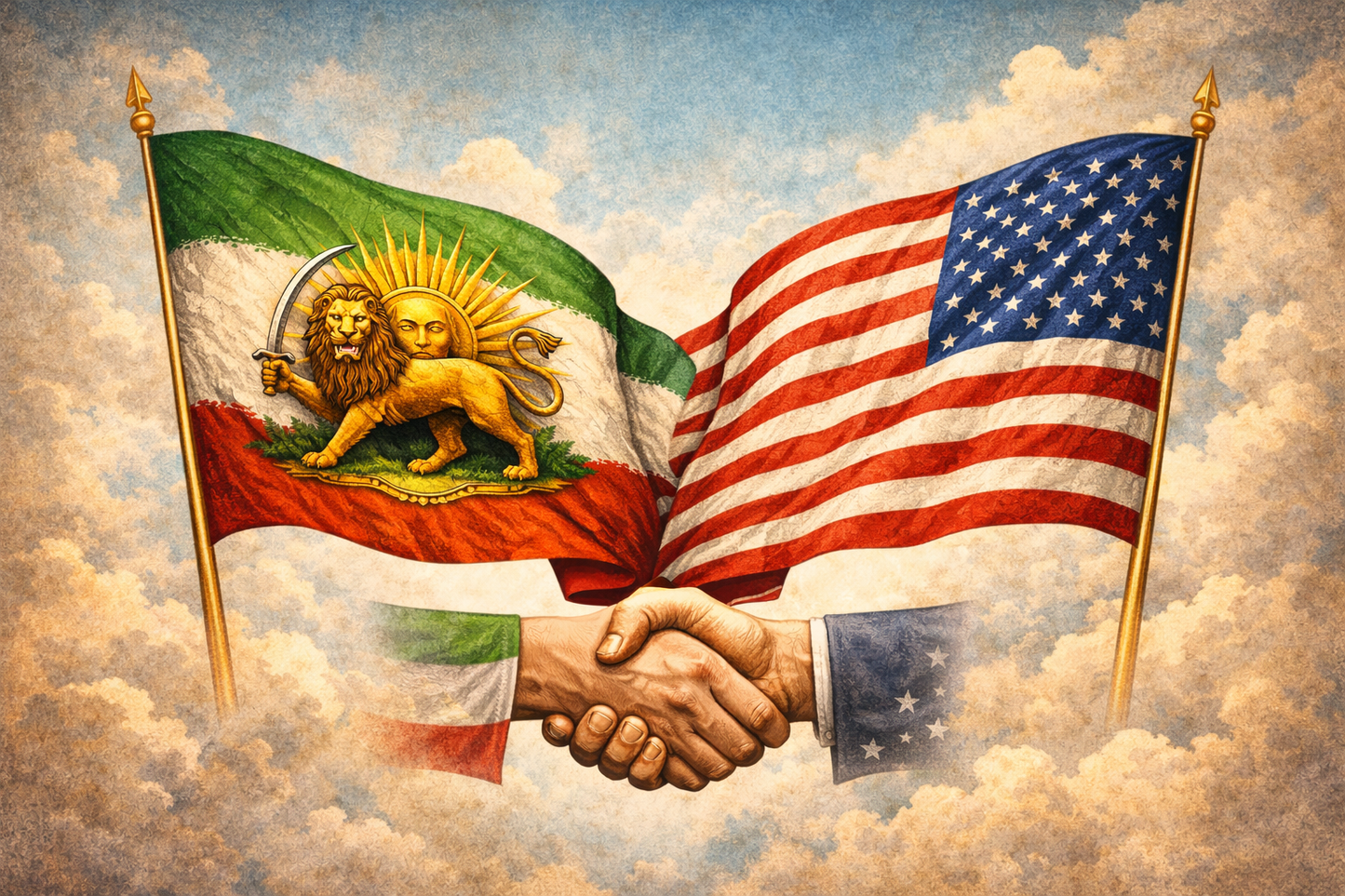 Iran & USA Unity – Ready to Press DTF Transfer