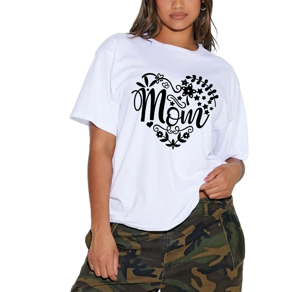 Mom Heart Floral DTF Transfer – Ready to Press | Mother’s Day Design