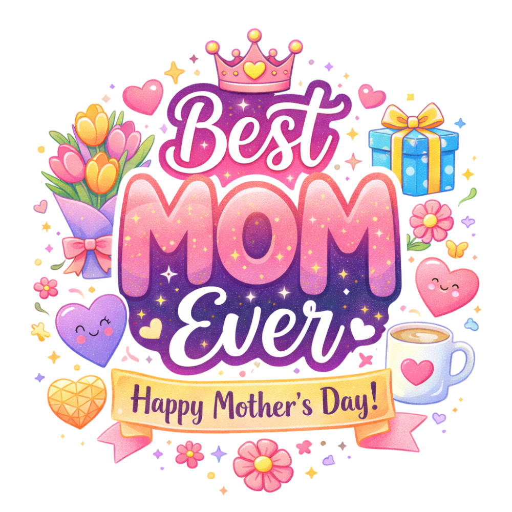 Best Mom Ever DTF Transfer – Happy Mother’s Day Design | Ready to Press Heat Transfer