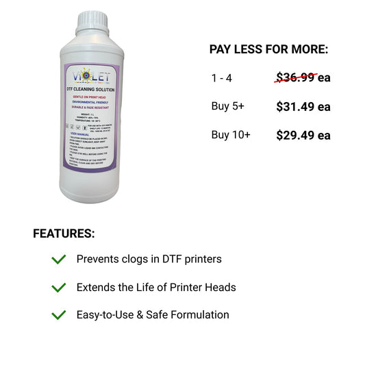 DTF Cleaning Solution - Violet DTF Transfers