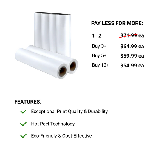 DTF Film Rolls (Hot Peel) - Violet DTF Transfers