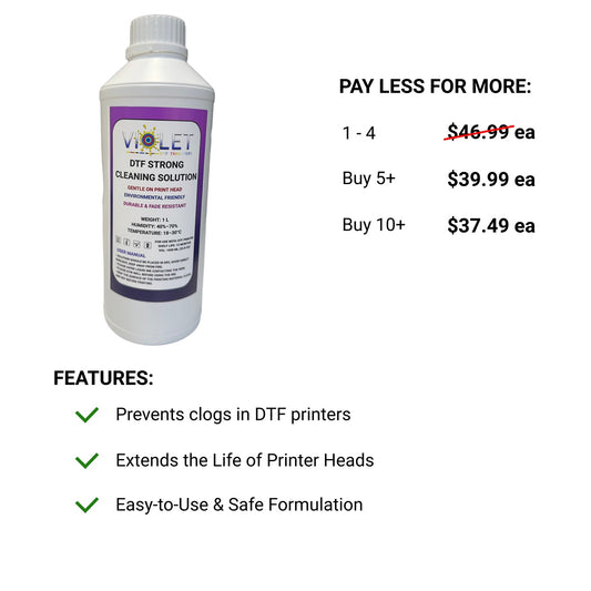 DTF Strong Cleaning Solution - Violet DTF Transfers