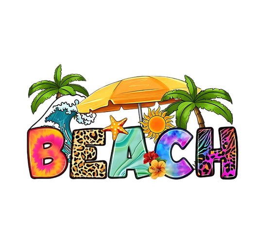 The Beach - Ready to Press - Violet DTF Transfers