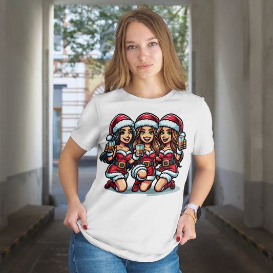 Santa Girls Christmas Party Design – Holiday Cheers with Drinks 🍻🎅✨