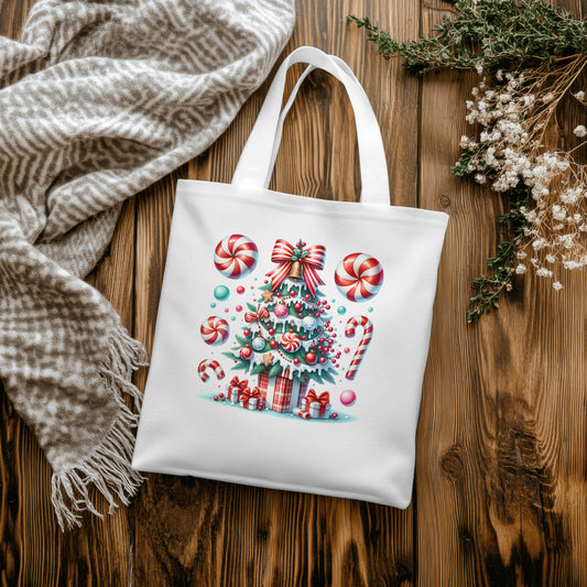 Candy Cane Christmas Tree with Peppermint Ornaments – Sweet Holiday Design 🍭🎁✨