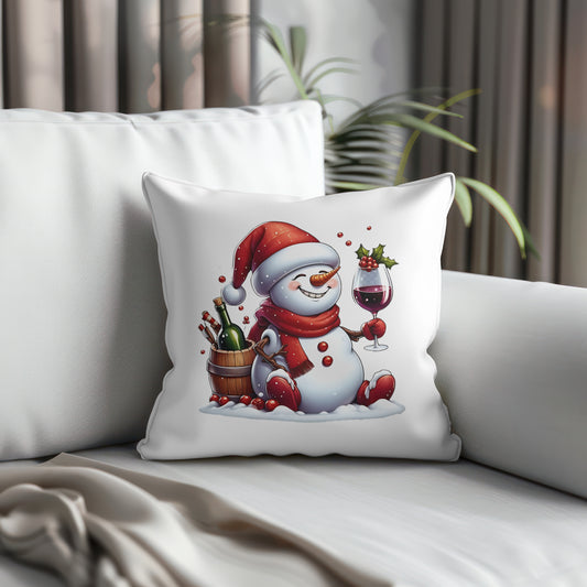 Tipsy Snowman Christmas Design – Wine Lover Holiday Graphic