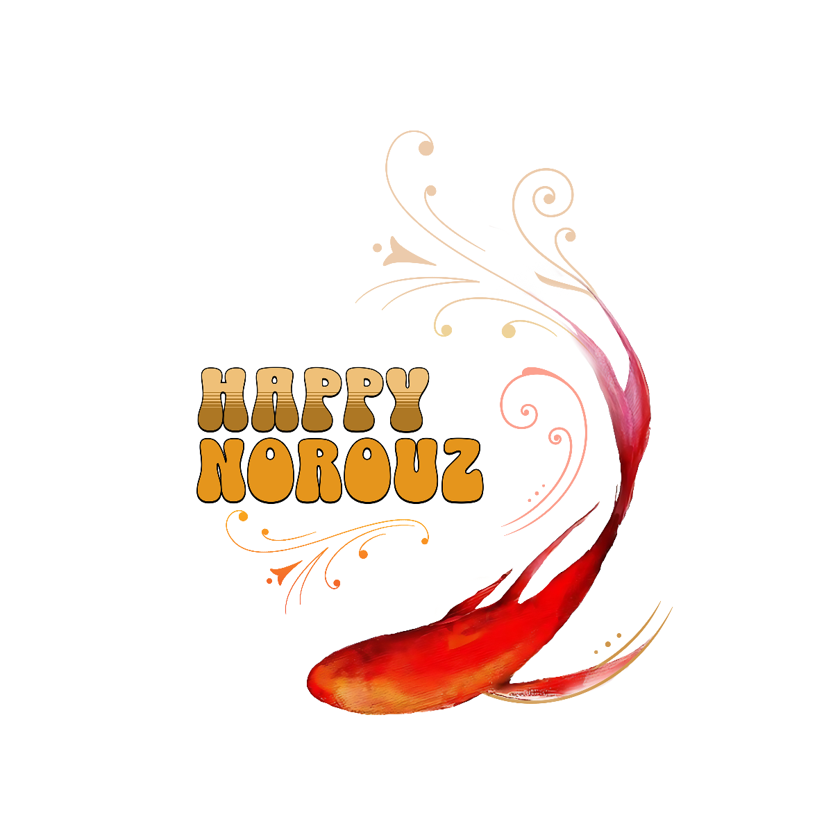 Happy Nowruz – Goldfish Edition DTF Transfer