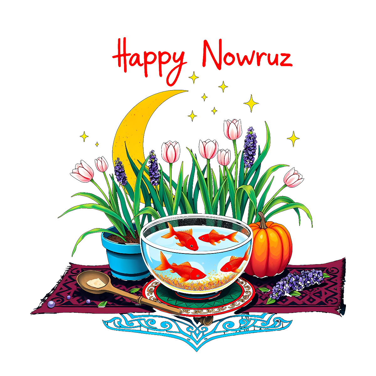 Happy Nowruz – Haft-Seen Spring DTF Transfer