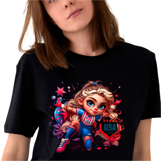 Usa Hero Girl - Ready to Press - Violet DTF Transfers