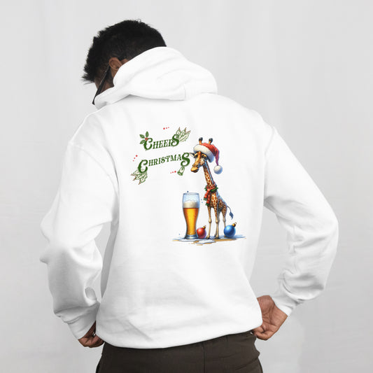 Funny Giraffe Christmas Beer Design – “Cheers Christmas” Holiday Artwork 🍺🦒🎅