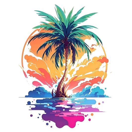 Beach Color Trees - Ready to Press - Violet DTF Transfers