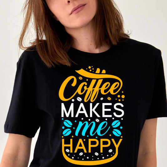 Coffee Makes Me Happy - Ready to Press - Violet DTF Transfers