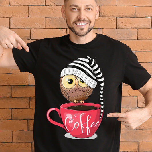 Coffee Owl - Ready to Press - Violet DTF Transfers