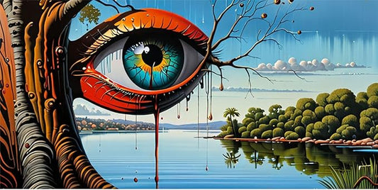 Bleeding Eye Poster with Frame - Wall Art for Home & Office Décor - Violet DTF Transfers