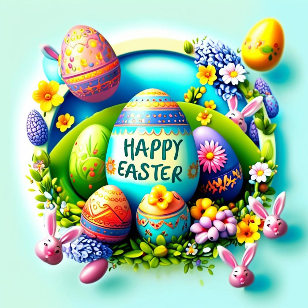 Happy Easter Eggs - Ready to Press - Violet DTF Transfers