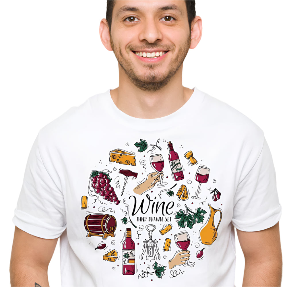 Wine Hand Drawn Set - Ready to Press - Violet DTF Transfers