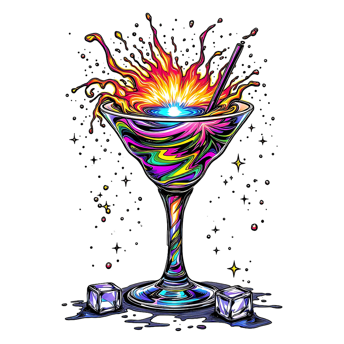 Cocktail- ready to press - Violet DTF Transfers