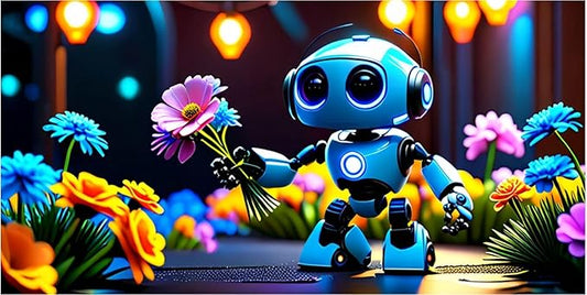 VIOLET Futuristic AI Robot Poster with Frame - Aesthetic, Tech-Inspired Decor for Gaming Room, Office, Bedroom - Violet DTF Transfers