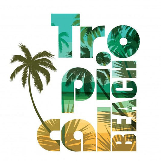 Tropical Beach - Ready to Press - Violet DTF Transfers