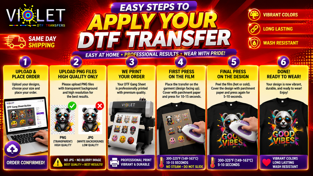 DTF Transfer Size Chart: Find the Exact Size for Every Need - Violet DTF Transfers