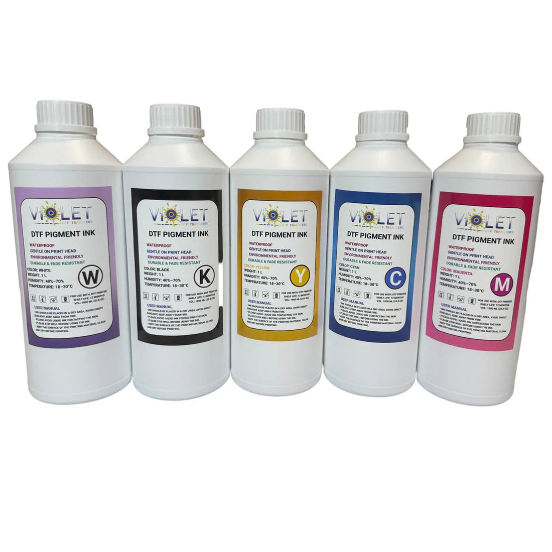 Buy Premium DTF Black Inks & CMYK for T-Shirts - Violet DTF Transfers