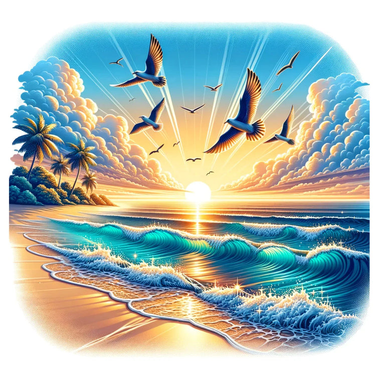 Beach - Ready to Press - Violet DTF Transfers
