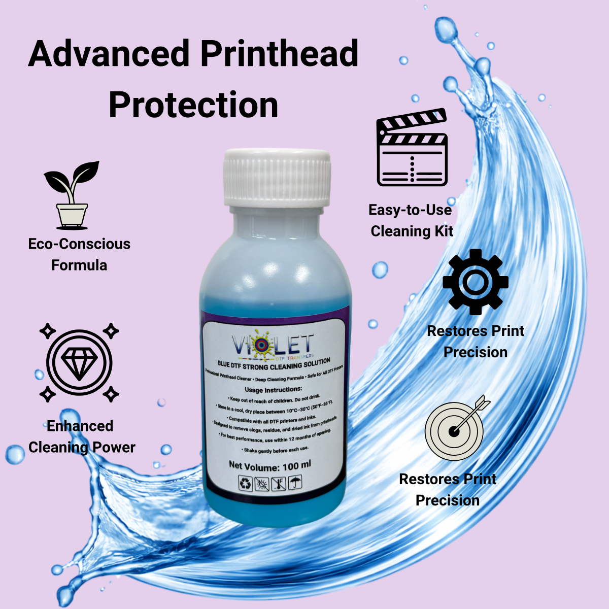 DTF Blue Strong Printhead Cleaning Solution 100ML