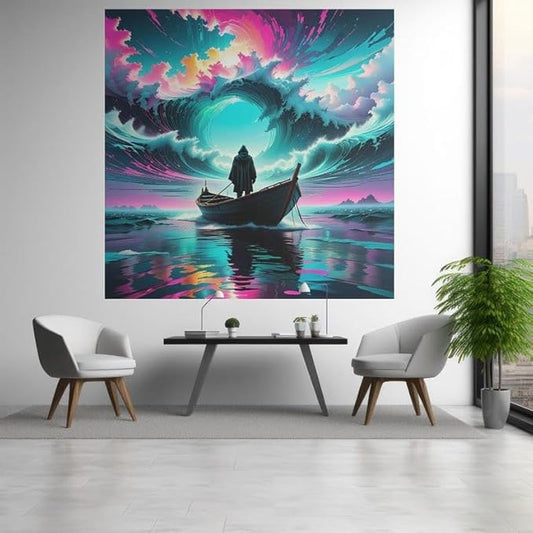 Surreal Ocean Wall Art, Framed Durable Print for Modern Home Décor, Office Living room & Bedroom- - Violet DTF Transfers