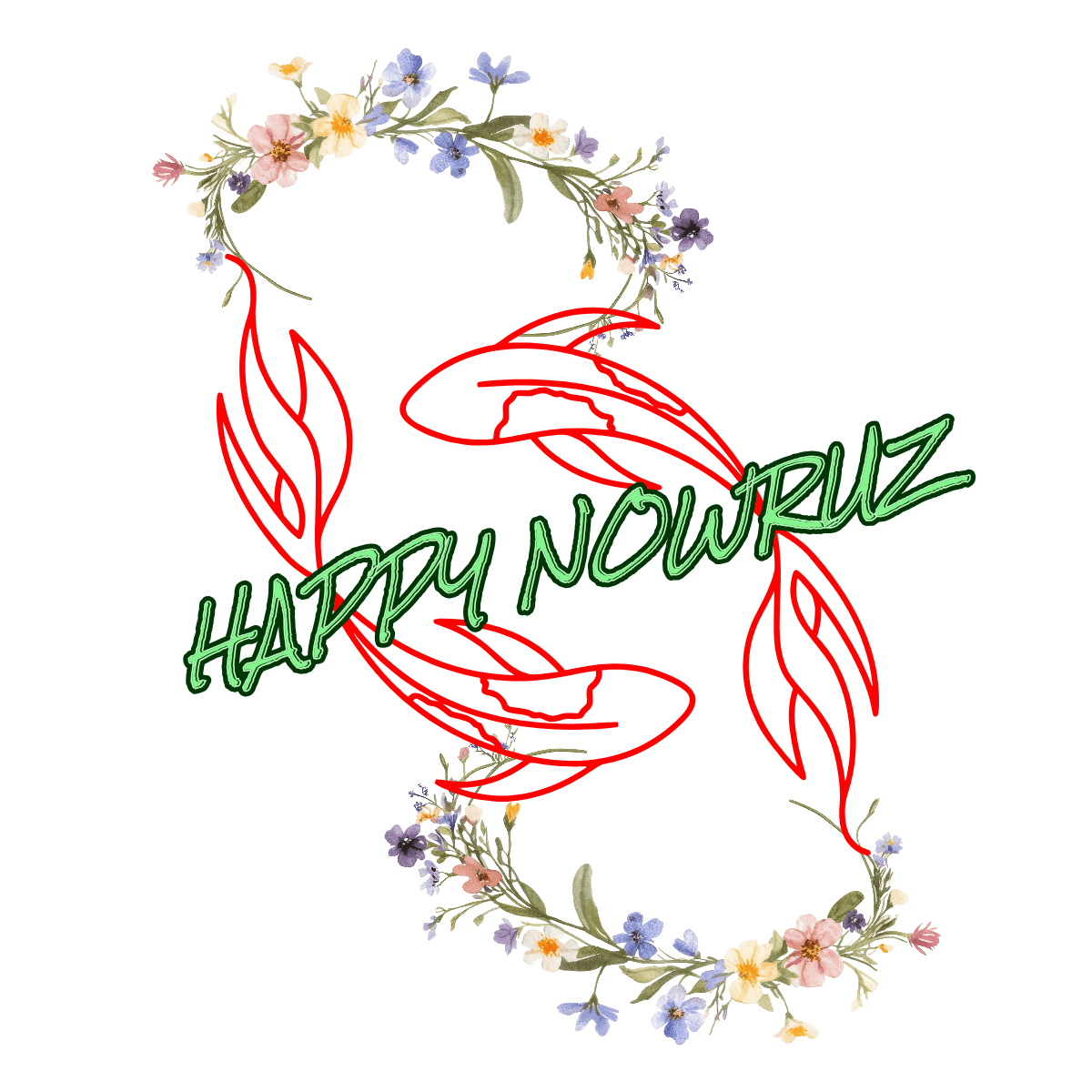 Happy Nowruz – Floral Fire DTF Transfer