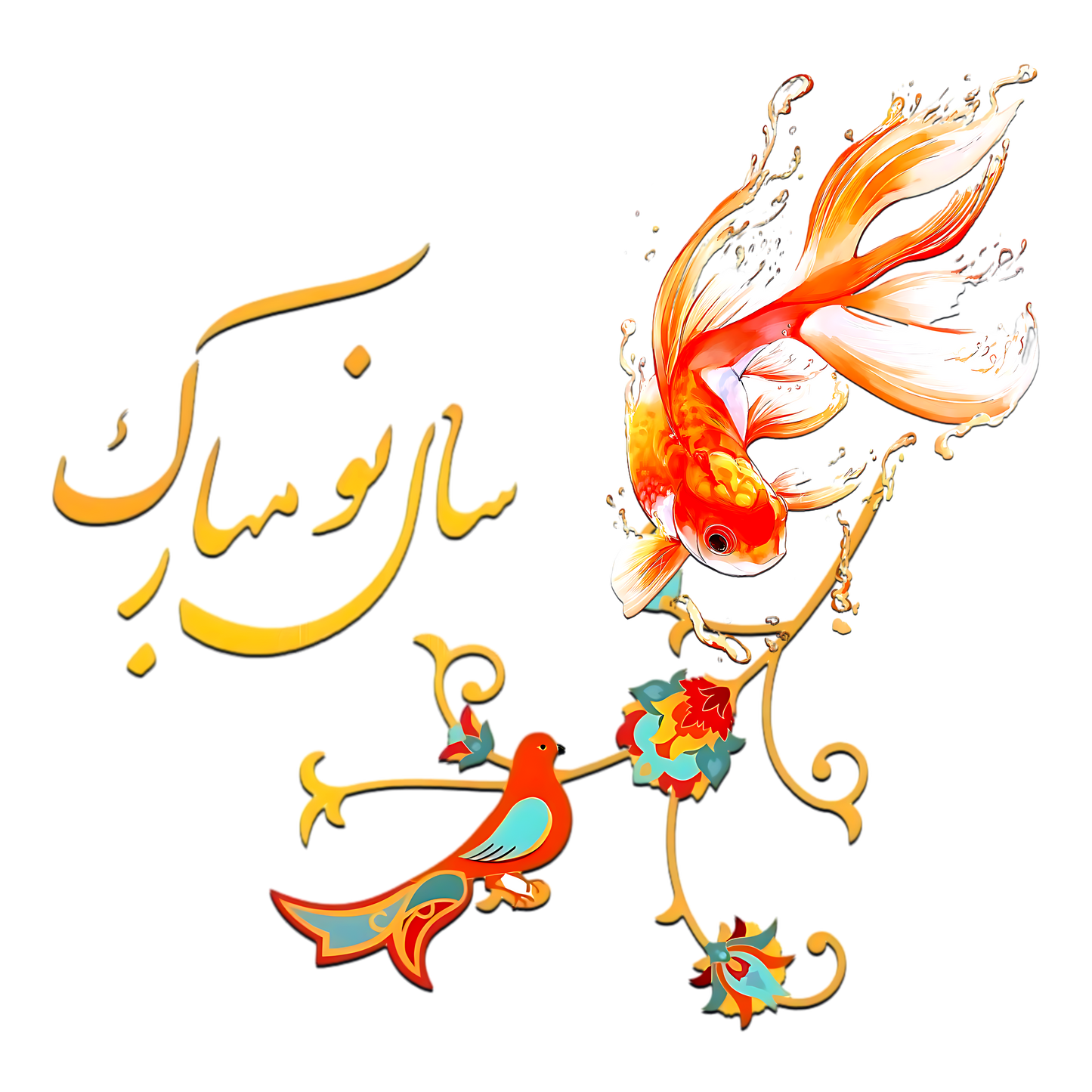 Saal-e No Mobarak – Goldfish Nowruz DTF Transfer