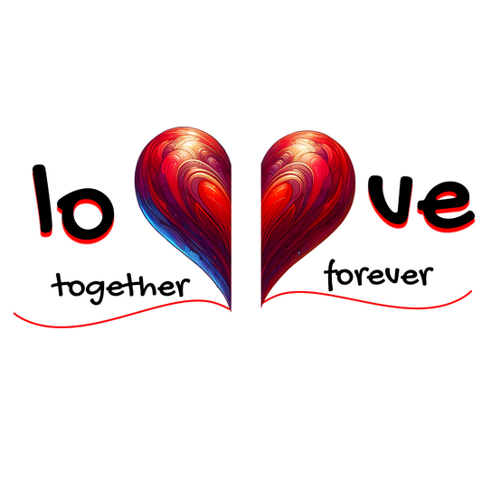 Love Together Forever Valentine DTF Transfer - Ready to Press