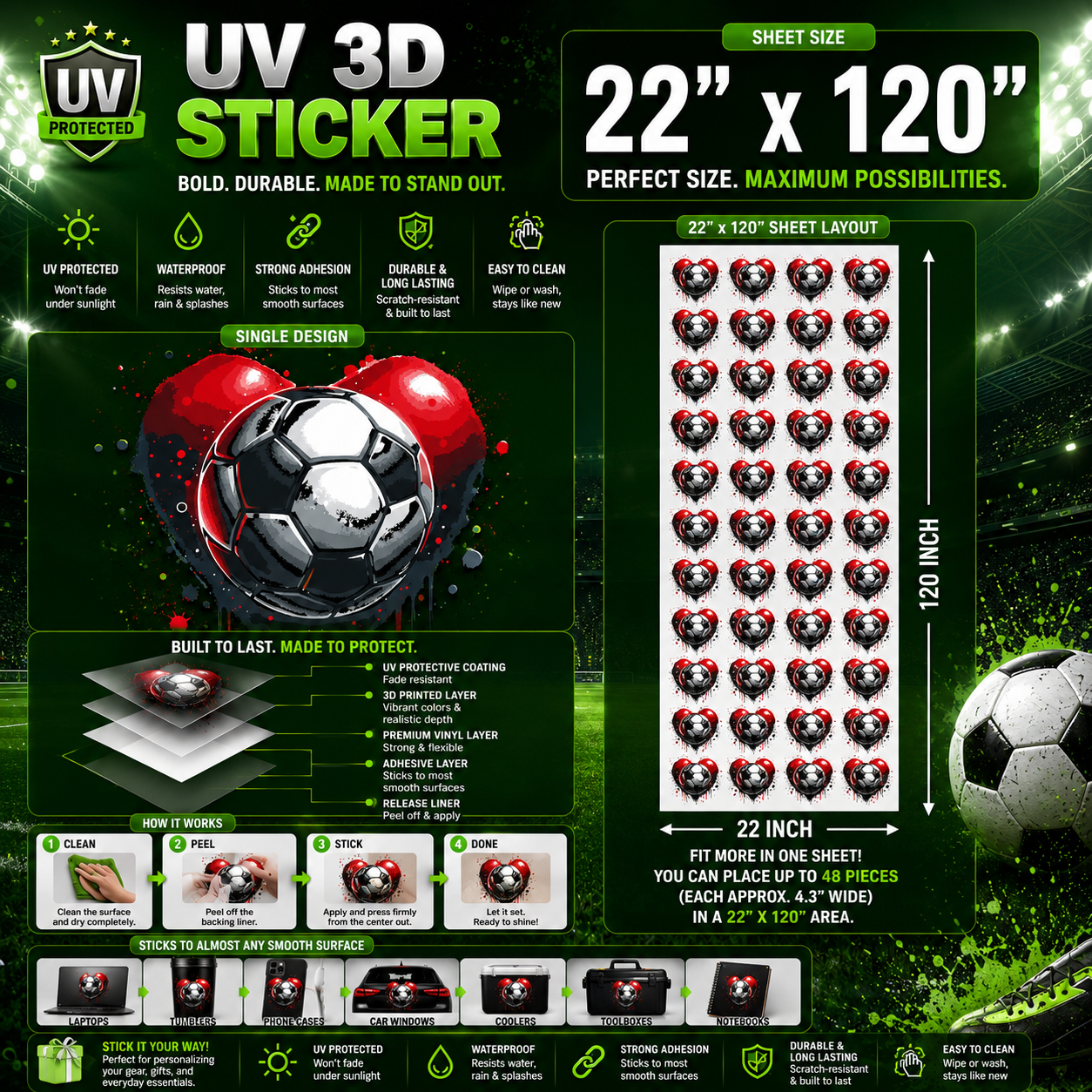 Custom UV DTF 3D Stickers
