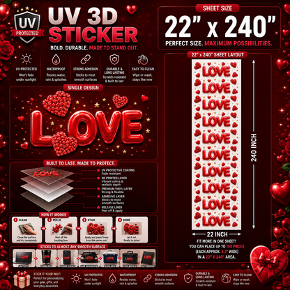 Custom UV DTF 3D Stickers