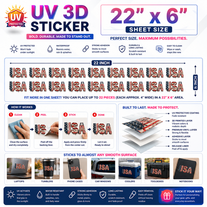 Custom UV DTF 3D Stickers