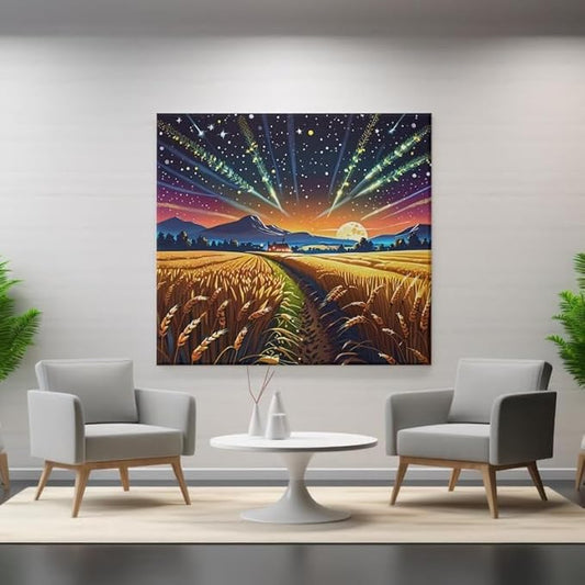 Countryside Landscape Art Print – Nature Wall Art for Living Room, Office & Home Décor - Violet DTF Transfers