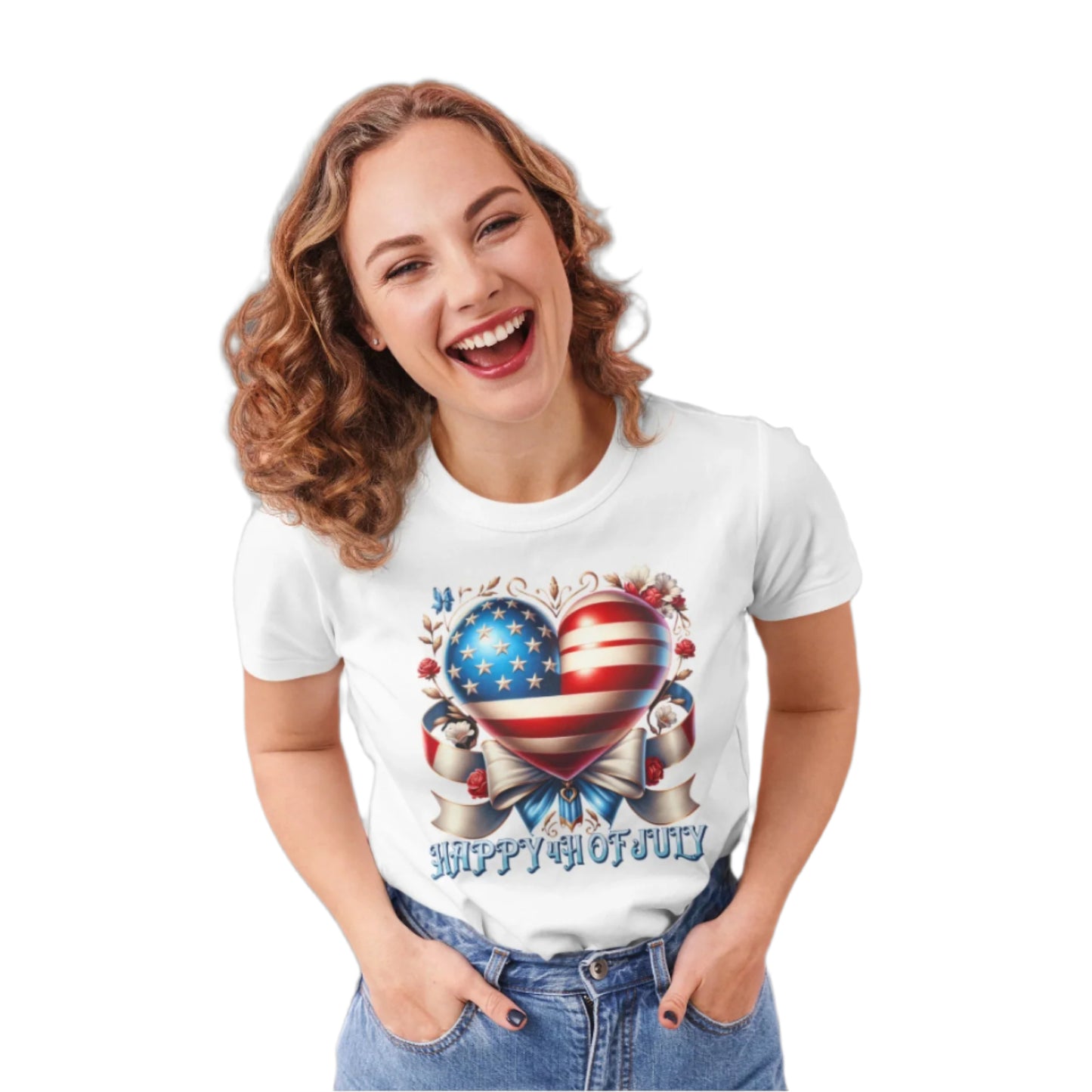 American flag in the shape of a heart - Ready to Press - Violet DTF Transfers