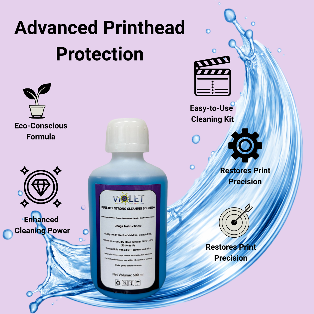 DTF Blue Strong Printhead Cleaning Solution 500 ML