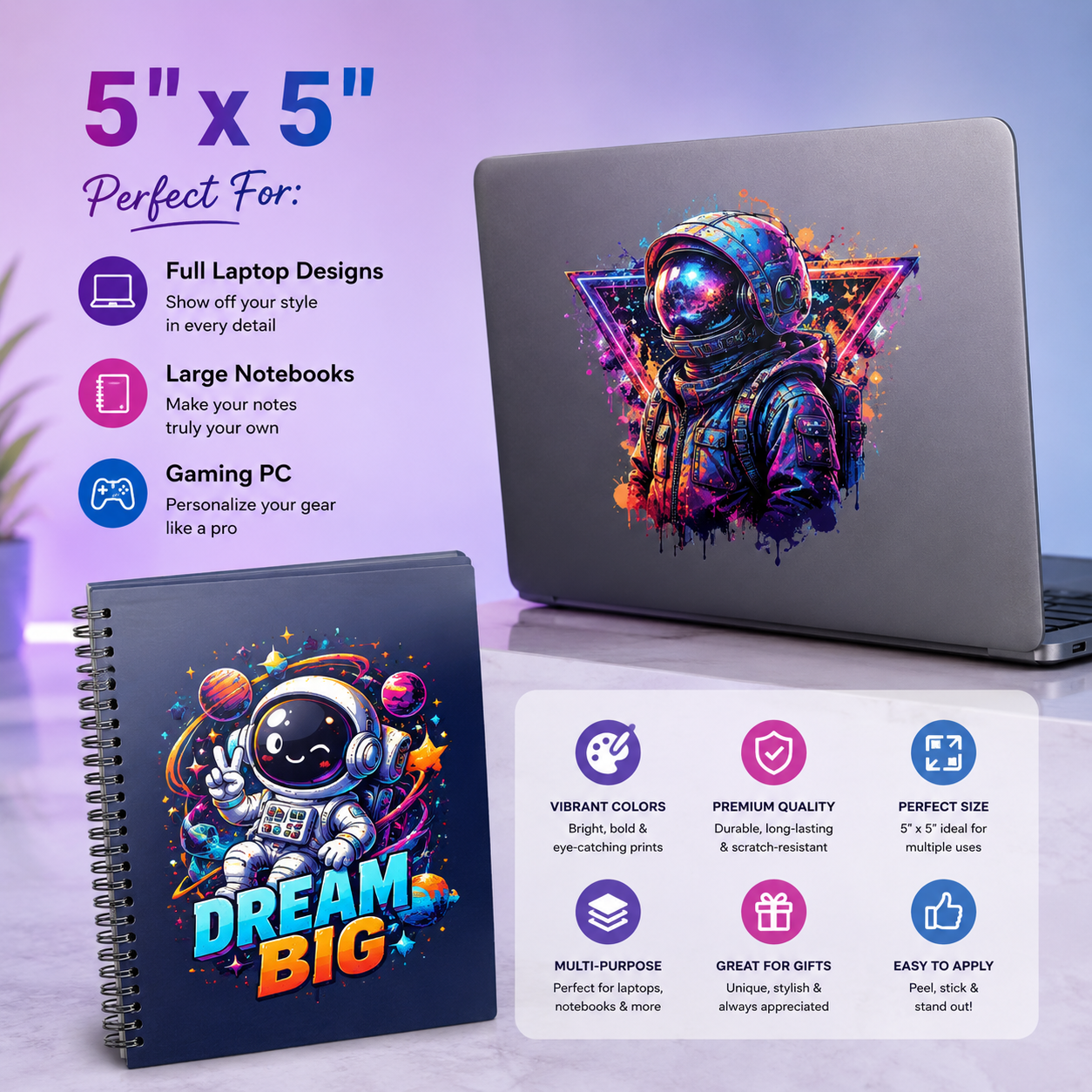 Custom UV DTF 3D Stickers by size