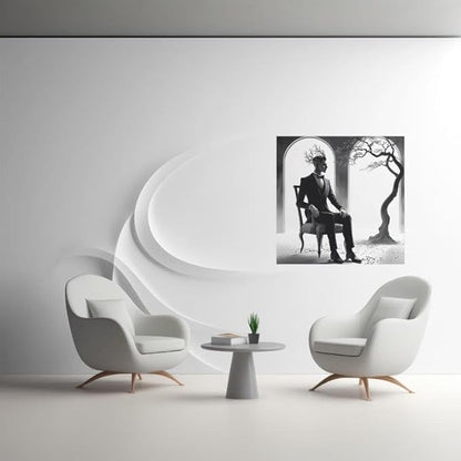 Elegant Monochrome Wall Art – Modern Minimalist Artwork for Home & Office - Violet DTF Transfers
