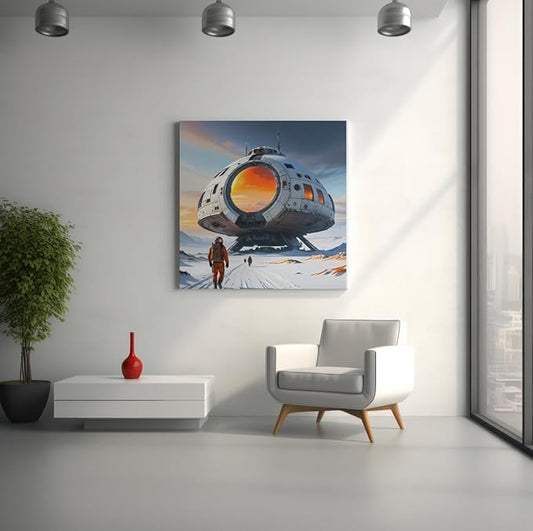 Futuristic Sci-Fi Poster with Frame – Wall Art for Bedroom, Office & Gaming Room - Violet DTF Transfers