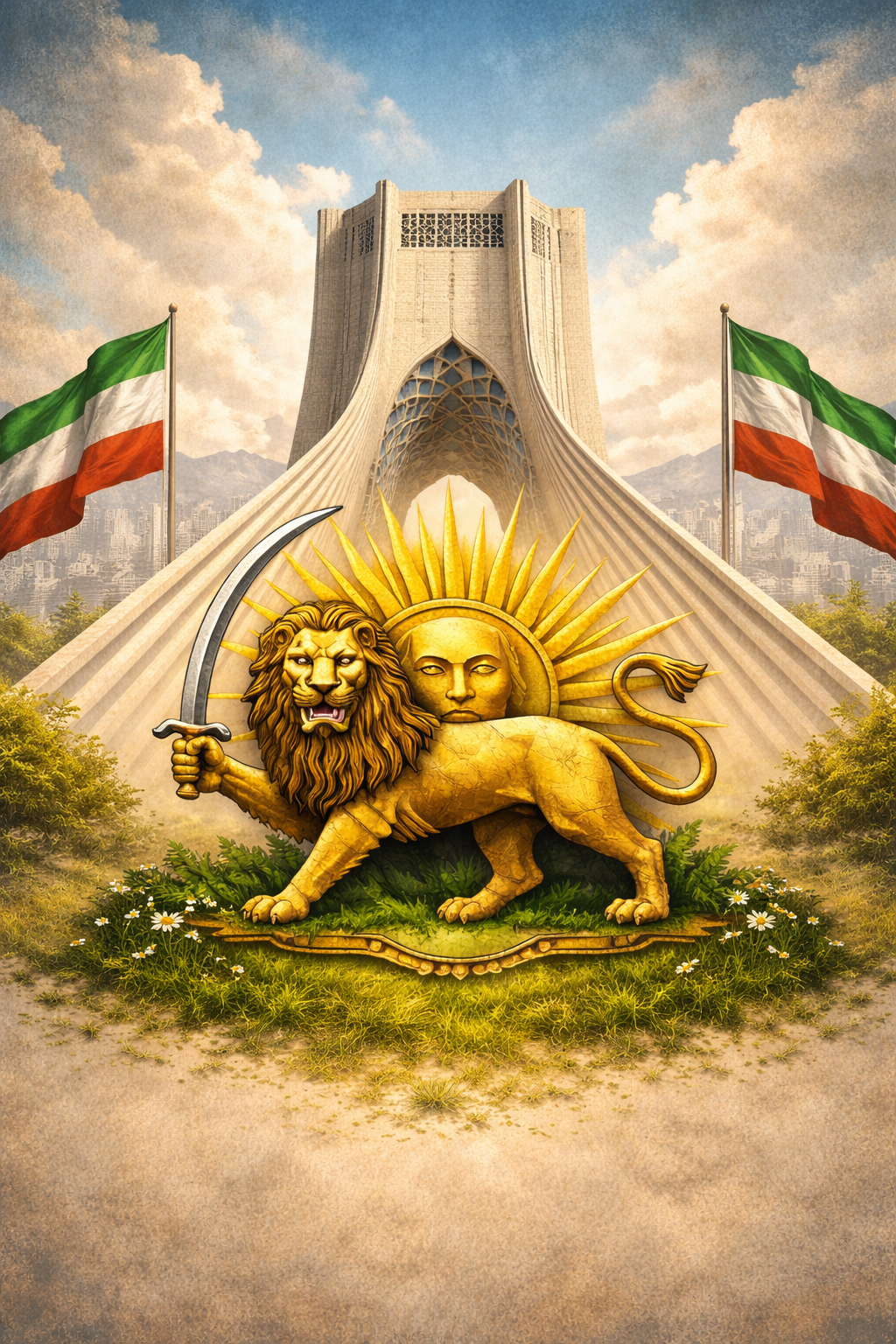 Lion & Sun Iran – Freedom Edition DTF Transfer
